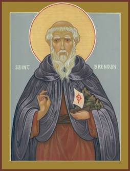 Святой Брендан (Брандан) Мореплаватель. Современная икона